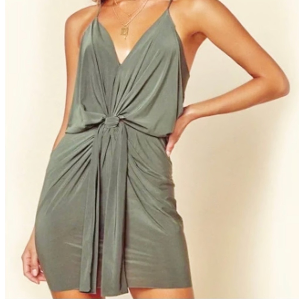 Misa Los Angeles domino tie Dress